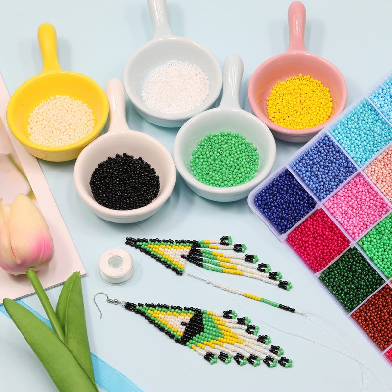 BALABEAD 2mm Round Size Almost Uniform Seed Beads for Making Earring, About 20000pcs in Box 24 Pearled Color 12/0 Small Seed Beads (850pcs/Color, 24 Colors) - Image 4